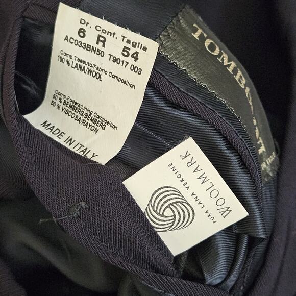 Tombolini Italian Black Suit Coat and Vest Chest Size 48 - Picture 4 of 10